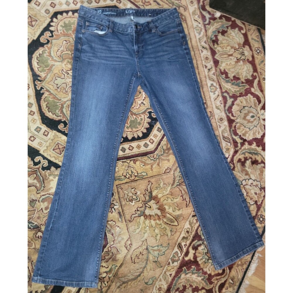 Ann Taylor Loft Boot Cut Blue Jeans Faded Retro Y2K Broken In 301 sz 10 33 x33